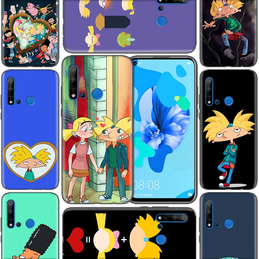 

Hey Arnold black Soft Phone Cases For Huawei P9 P10 P20 P30 Mate 10 20 30 Lite Pro P Smart 2019 2017 Cover Bags Coque