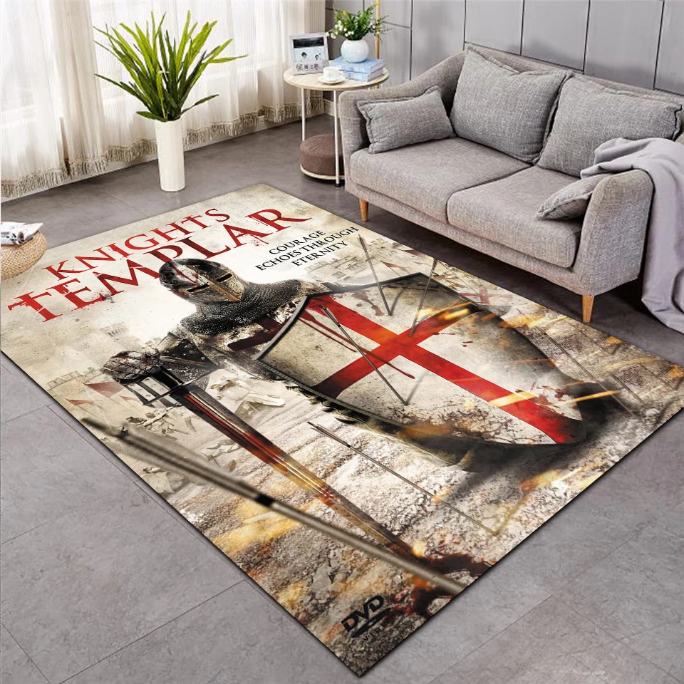 

Knights Templar cavalier Carpet Soft Flannel 3D Print Rug Parlor Mat Area Rug Anti-slip Large Carpet Rug Living Room Decor 011