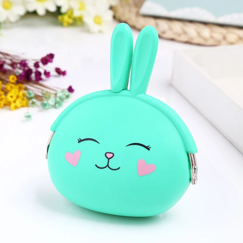 Новая мода портмоне Прекрасный мультипликационный кролик в стиле кавай сумка для женщин девочек маленький кошелек мягкий силиконовый Bluetooth наушники сумка подарок