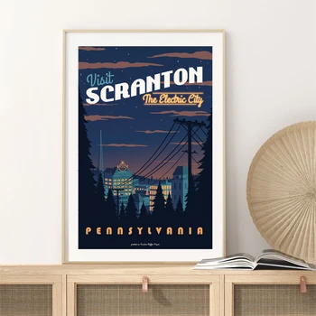 

Dunder Mifflin TV Show Canvas Painting Wall Pictures Vintage The Office Scranton Travel Art Poster Living Room Decor