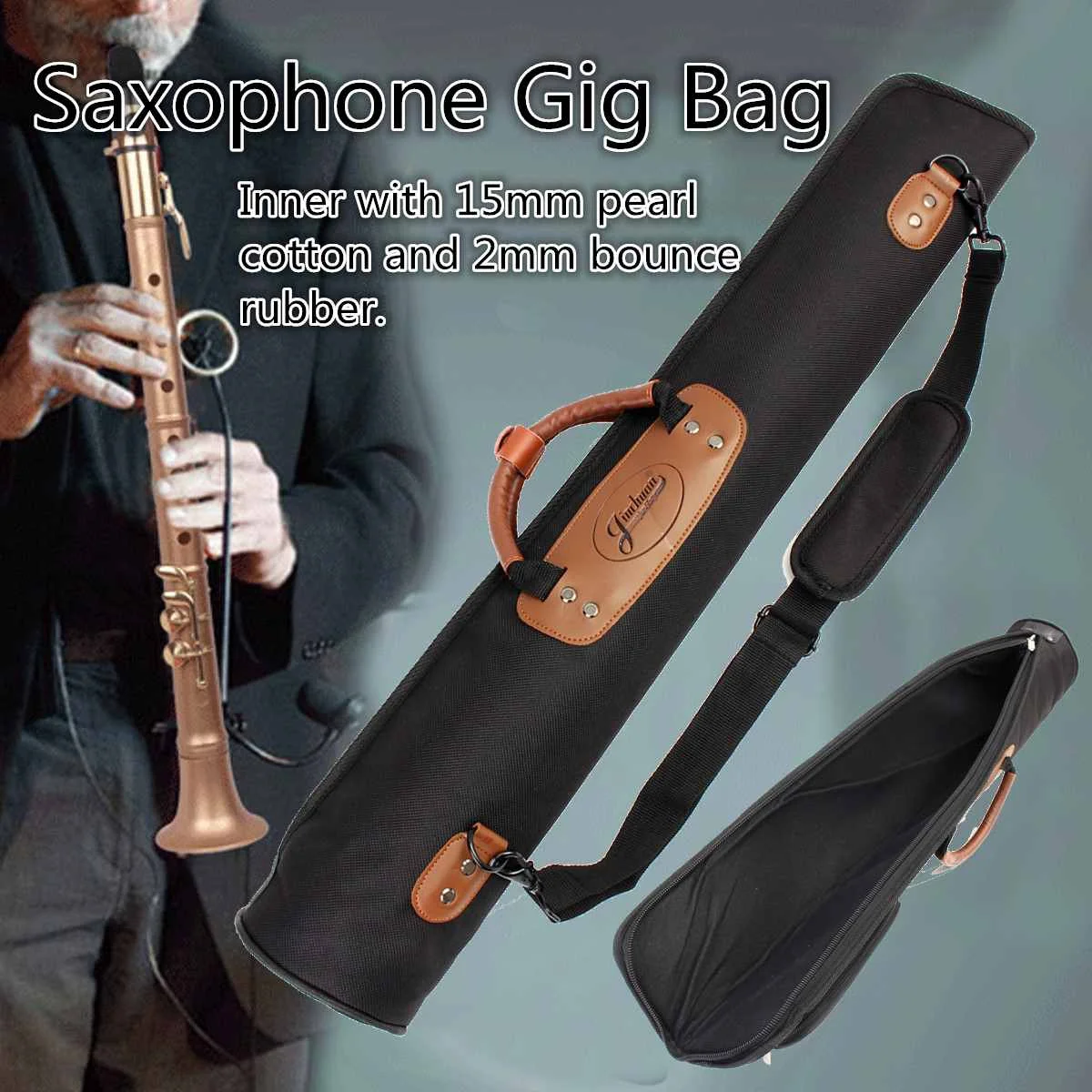 

Saxophone Bag Case Oxford Cloth Clarinet Oboe Straight Saxophone Sax Clarinet Bag Case Thicken Padded Foam Black