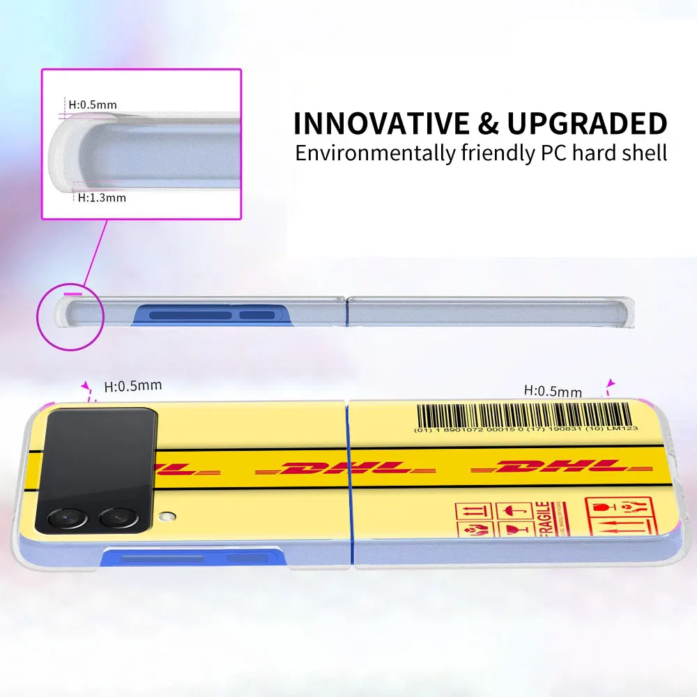 Dhl Express Hot Clear Hard PC Case for Samsung Galaxy Z Flip 3 5G Plastic Phone Coque Folding Splitting for Z Flip 3 Cover Shell