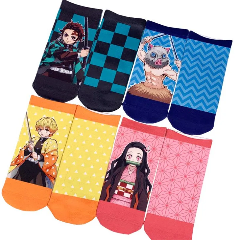Носки мужские из хлопка с аниме Slayer Kimetsu No Yaiba женские лодочные носки |