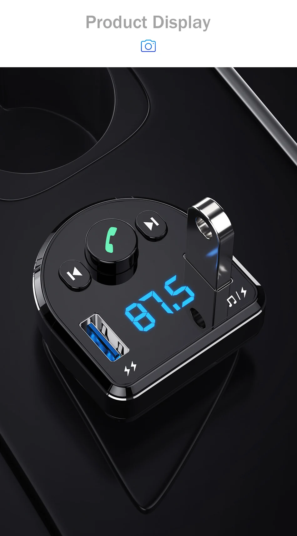Автомобильное зарядное устройство REDNUT светодиодный дисплей Bluetooth fm-передатчик Handsfree приемник MP3-плеер 3.1A двойной USB Автомобильное зарядное устройство для телефона iPhone
