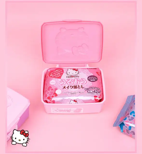 13CM Sanrios Cartoon Kawaii Kitty Mymelody Littletwinstars Desktop Storage Box Cotton Stationery Jewelry Organizer 3