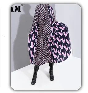 [EAM] High Elastic Waist Black Mesh Split Joint Temperament Half-body Skirt Women Fashion Tide New Spring Autumn 2020 1X715