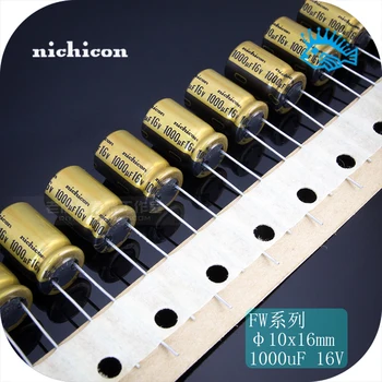 

10PCS Free shipping 1000uF 16V FW series NICHICON imported 85 degree audio fever capacitor gold 10X16
