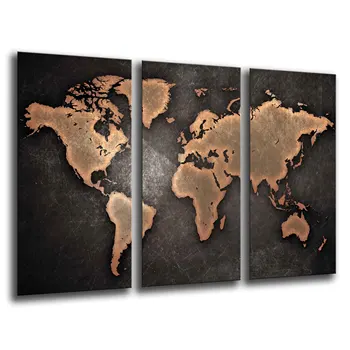 

Map Mundi, Vintage, photo print on wood, modern picture decorative 26138
