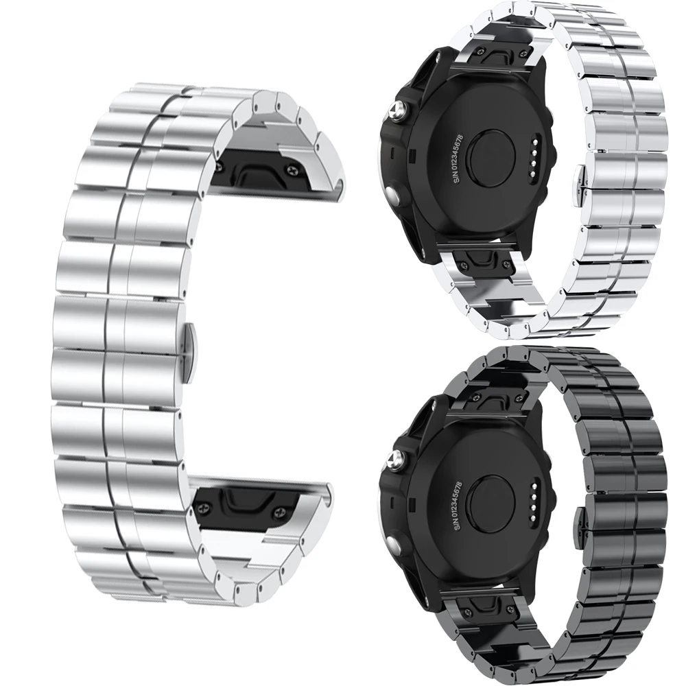 Stainless Steel Strap For Garmin Fenix 6X 5X 5 plus 6 pro Descent Mk1 Band Bracelet Belt Accessories 22 26mm Watchband ремешок |