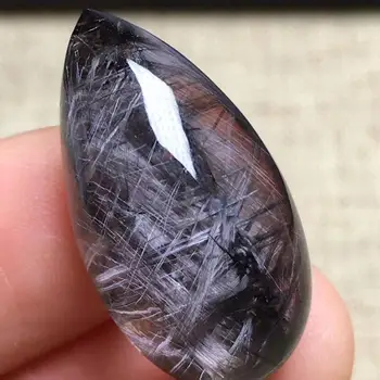 

Certificate Natural Brookite Platinum Silver Rutilated Quartz Cabochon Pendant 24*13mm Oval Women Men AAAAA