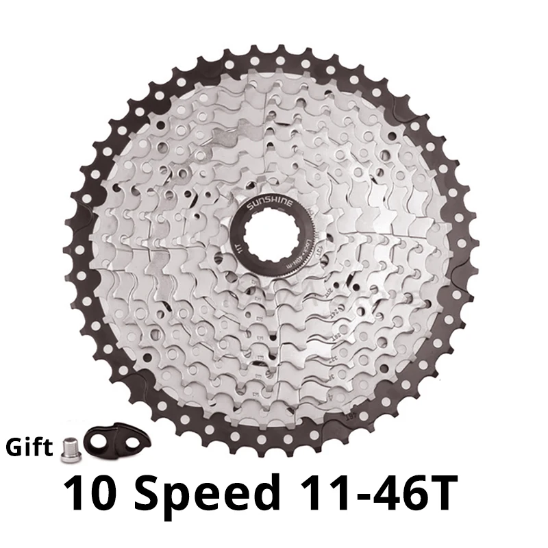 11-46T Black-Silver SUNSHINE MTB дорожный велосипед 10 скоростей трещетки 10S 25/28/32/36/40/42/46/50T переключатель Системы m6000 SRAM велосипедные аксессуары - Цвет: 11-46T Black-Silver