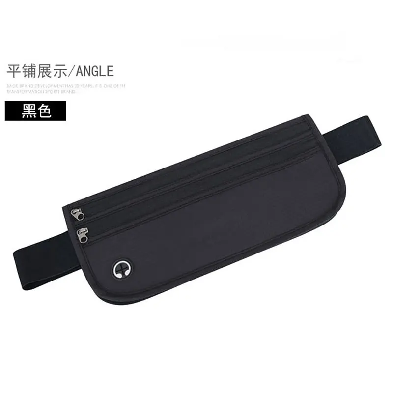 Factory Wholesale Outdoor Sports Waist Pack Ultra-Thin Body Hugging Anti-Theft Documents Passport Bag Multi-functional Mobile Ph
