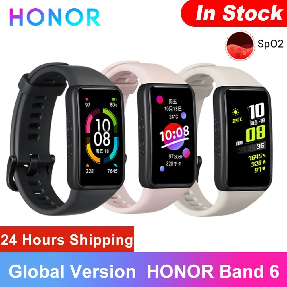 meer Titicaca droefheid Portaal Original Honor Band 6 Bracelet Smart Band Watch Global Version Heart Rate  Monitor Blood Oxygen Touch Screen Amoled Waterproof - Wristbands -  AliExpress