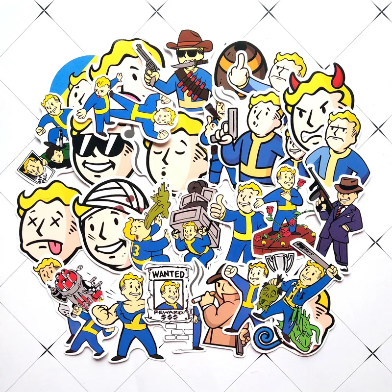 29 шт. Fallout игра наклейка для багажа Скейтборд телефон ноутбук мото велосипед стены гитары водонепроницаемый ПВХ стикер s