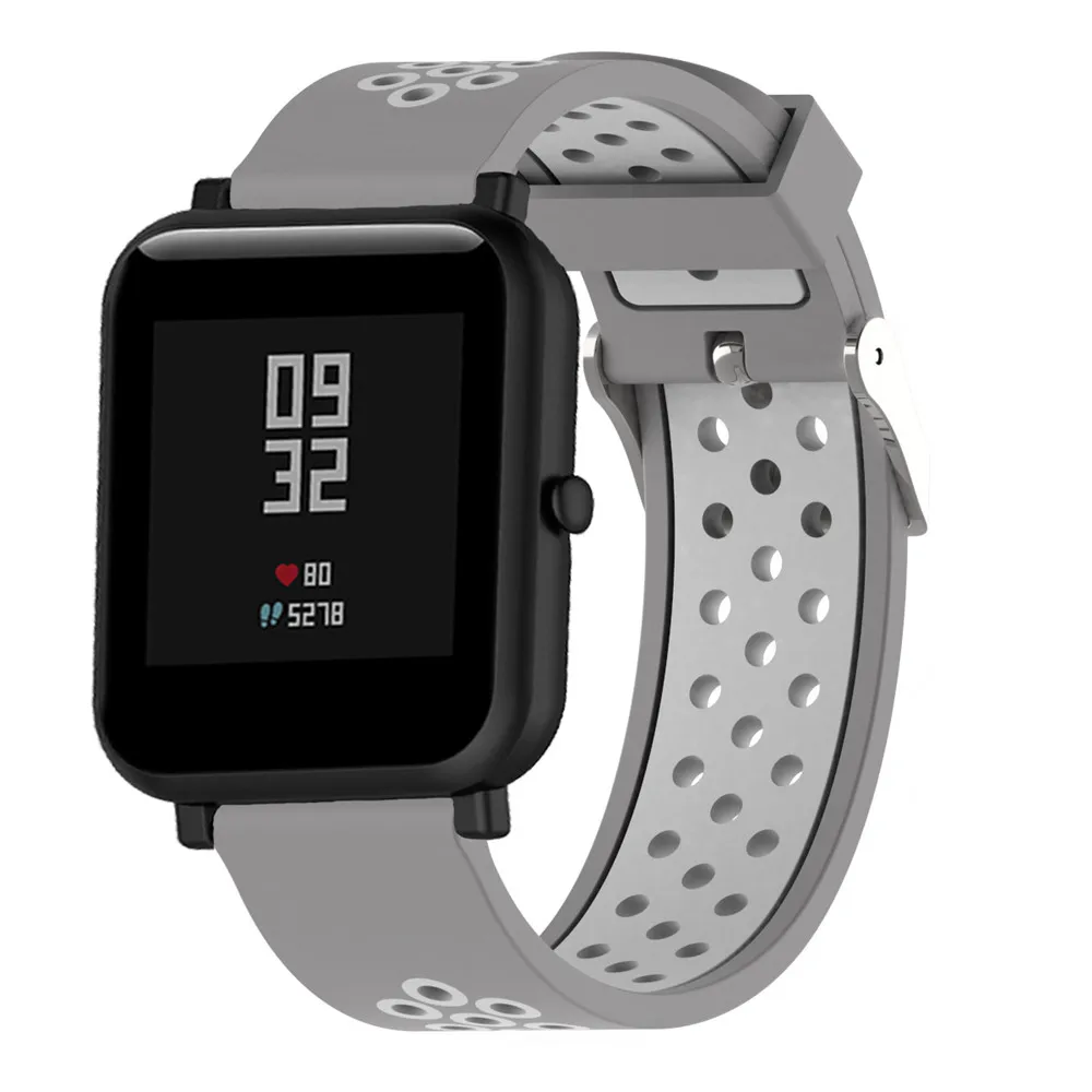20 мм силиконовый ремешок для часов huami Xiaomi Amazfit ремешок Bip Galaxy watch активный ремешок 22 мм для samsung Galaxy 46 мм Шестерня S3