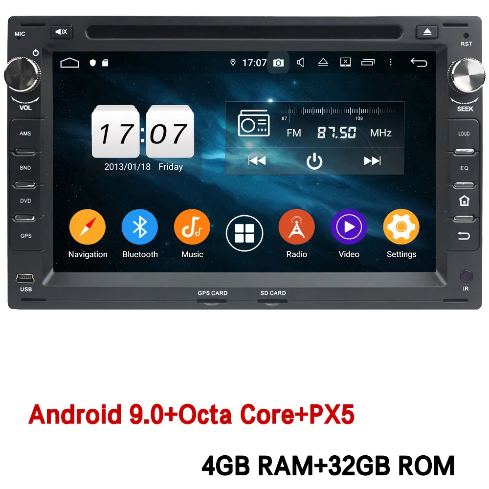 Klyde 4G Android 9 Восьмиядерный 4 Гб+ 64 Гб DSP BT автомобильный DVD мультимедийный плеер радио для Ford Galaxy/peugeot 307/Seat Ibiza Leon Toledo - Цвет: 4GB RAM x 32GB ROM