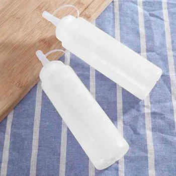 

5Pcs 8oz Plastic Squeeze Bottle Condiment Dispenser Ketchup Sauce Kitchen Tool