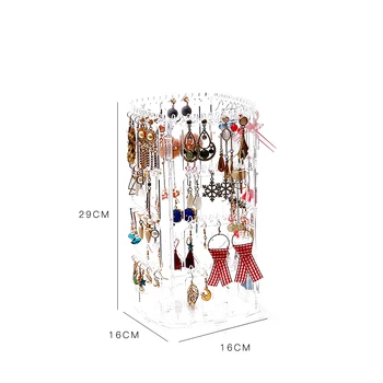 

Jewelry Case, Transparent Rotatable Jewelry Storage Box Commodity Shelf for Ring Necklace Earrings