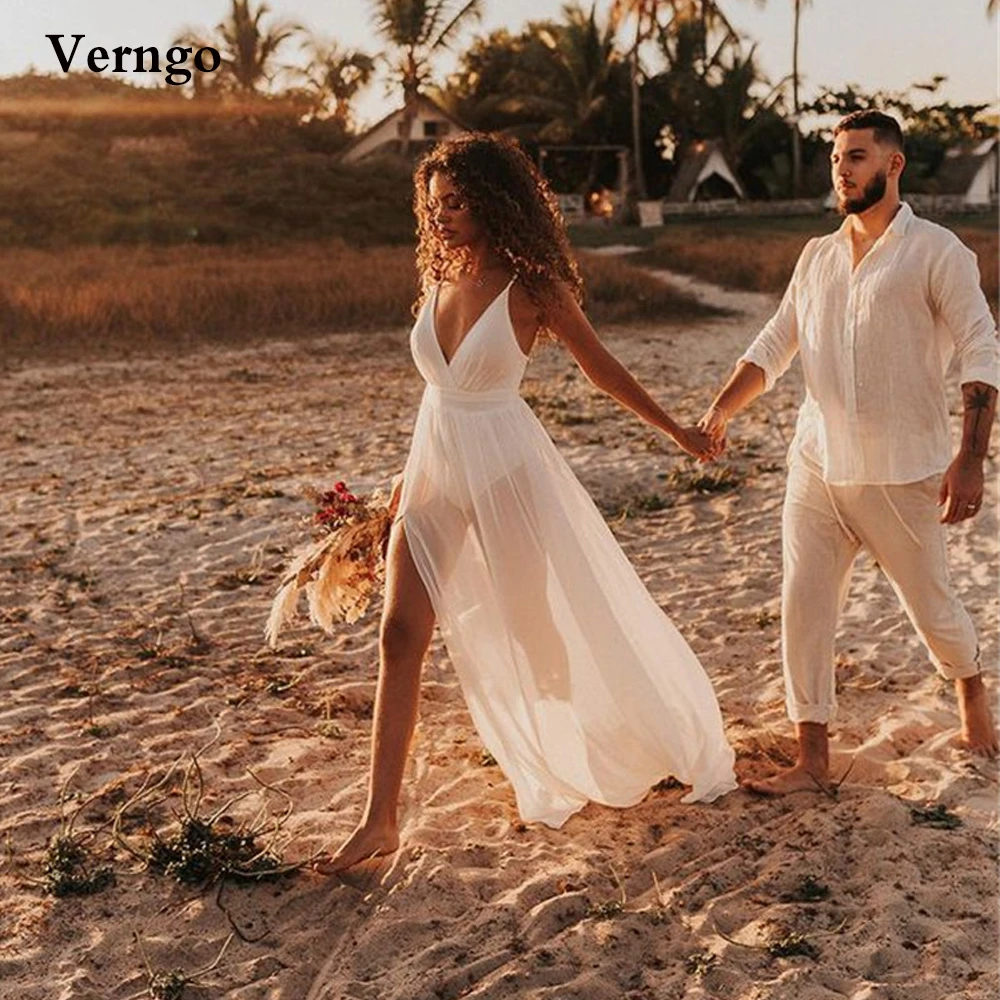 Verngo Simple Beach Wedding Dress A ...