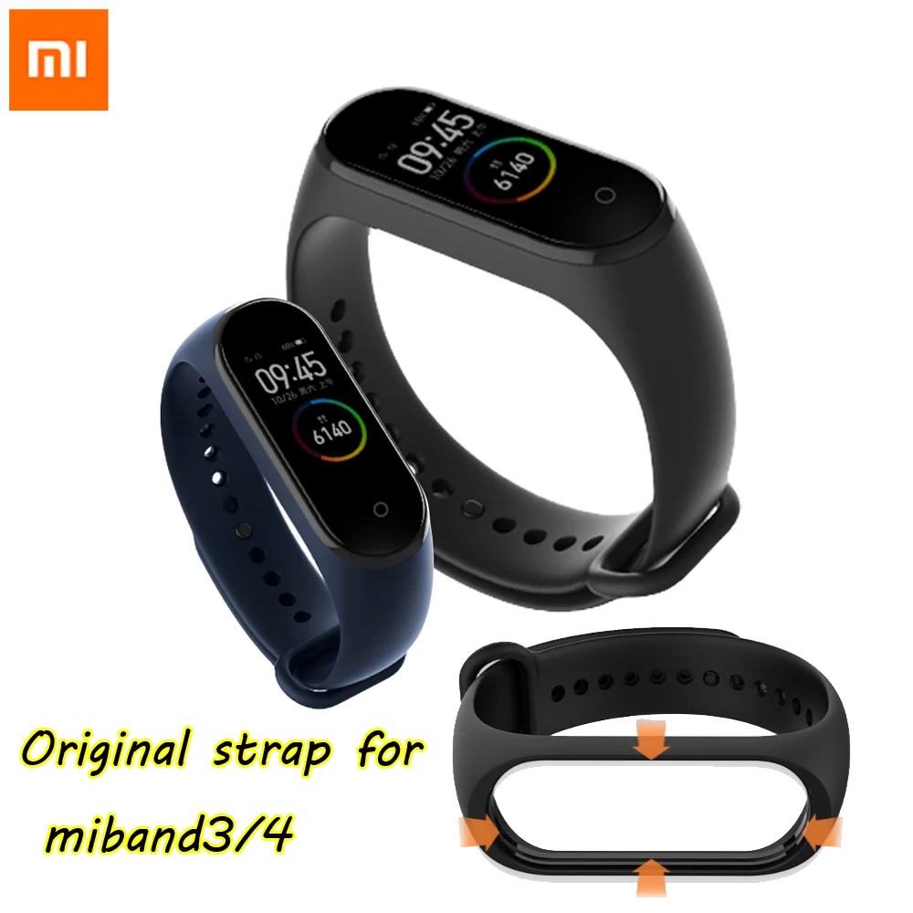 

Original Xiaomi Mi Band 4 Strap Silicone Wristband Bracelet Xiaomi Band 4 3 Mi band4 Miband4 Pink Wrist Straps Xiomi Mi Band 4