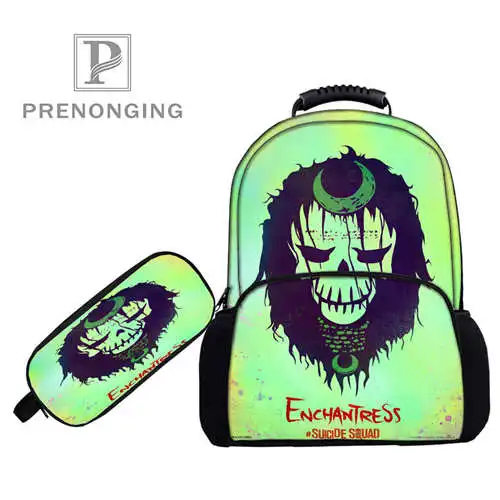 Пользовательские 17 дюймов suicidesquadBackpacks пеналы для ручек 3D печать школьные женские