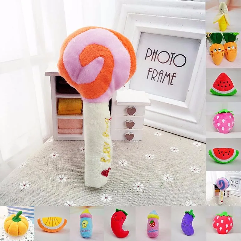 New Pet Chew Squeaker Squeaky Plush Sound Fruits Vegetables Feeding Dog Toys Suitable For Pet Bite Play Z
