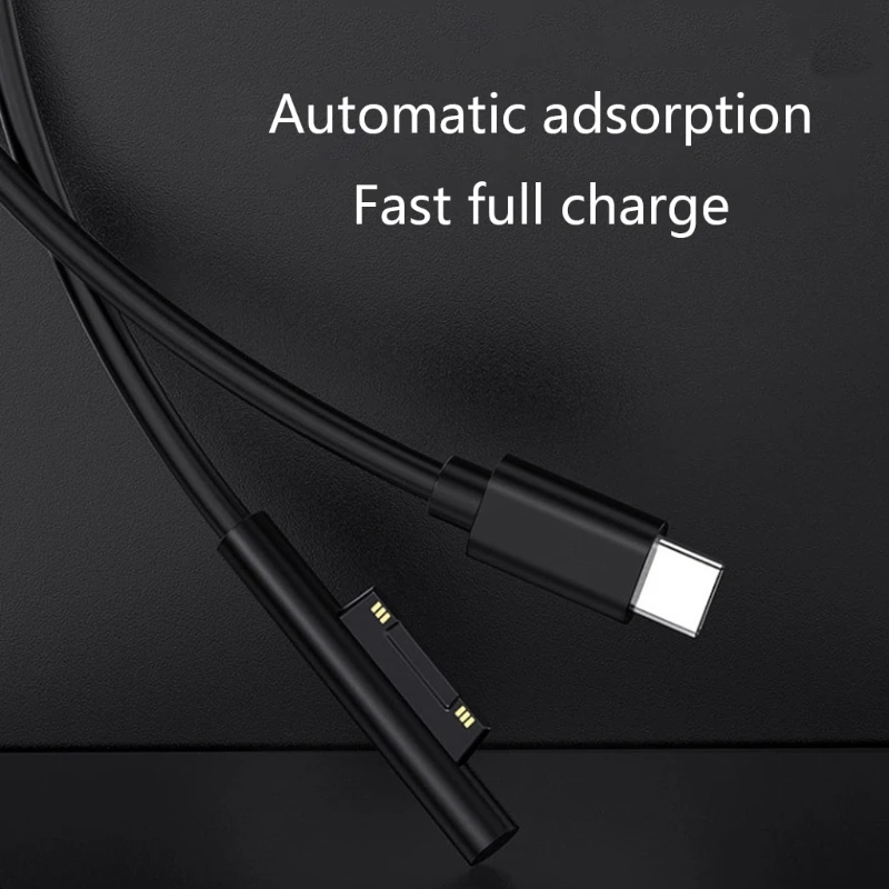 1.5m USB C Type C Power Supply Charger Adapter 15V 3A PD Fast Charging Cable Cord for Surface Pro 7/6/54/3 Book/Book 2