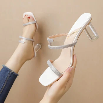 

Anance sexy open-toed high heel sandals party personality casual women's sandals square head 2020 summer fashion ladies shoes