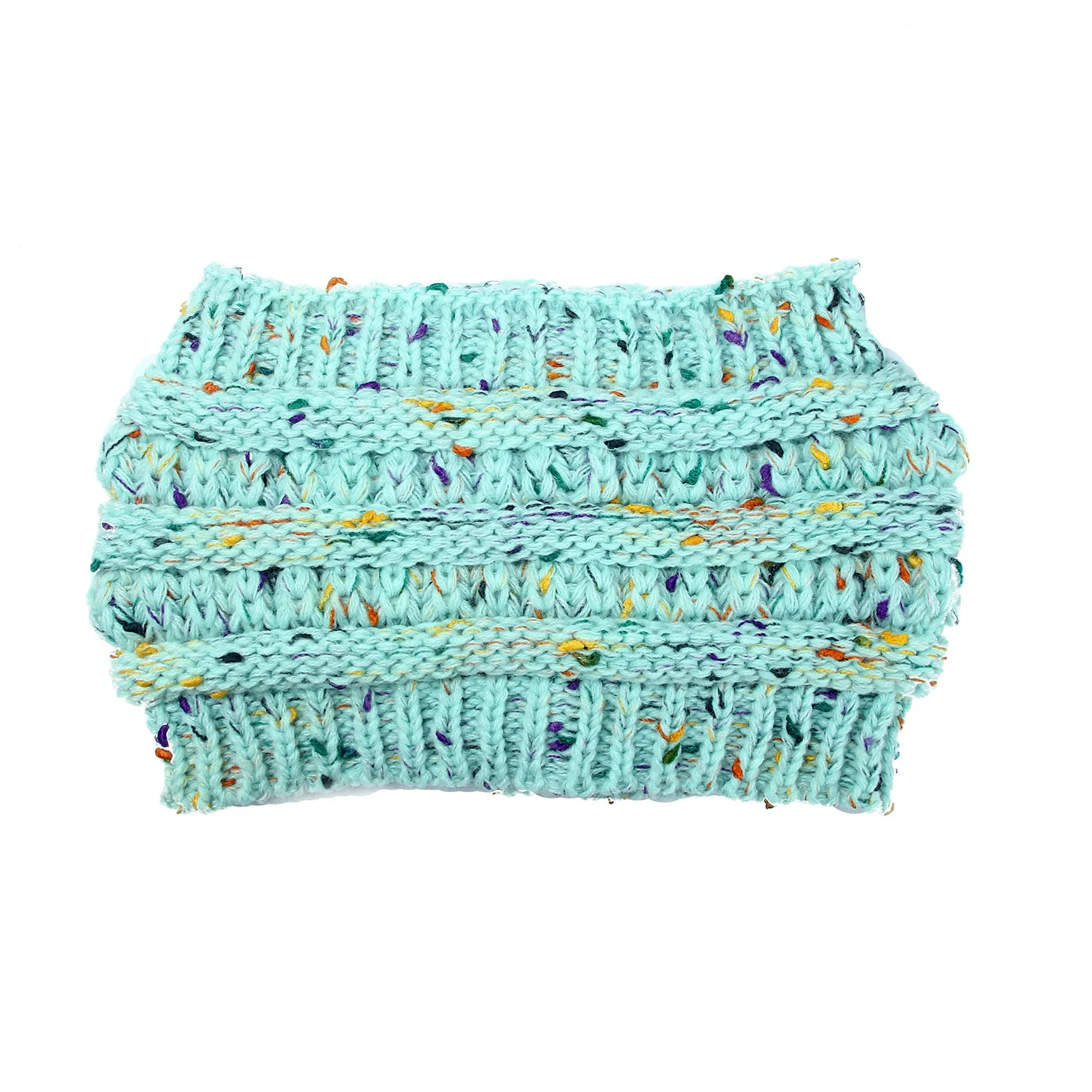 HC009-1-F Новые модели вязаная пряжа цвета-точка Skullies Beanies шапка женская эластичная лента для волос Пустой Топ пряжа аксессуары для волос - Цвет: HC009-1-F