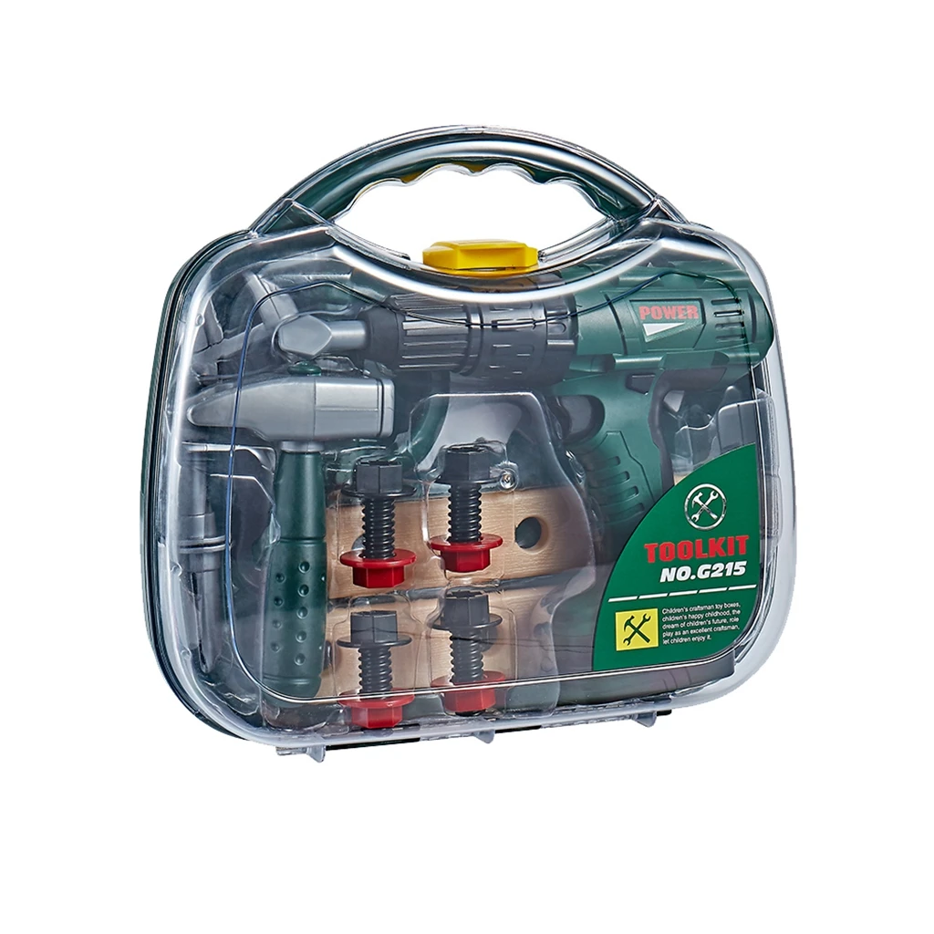 Durable Kids Tool Set with Electronic Drill and Pretend Play Construction Accessories + Storage Case, Children Educational Toys