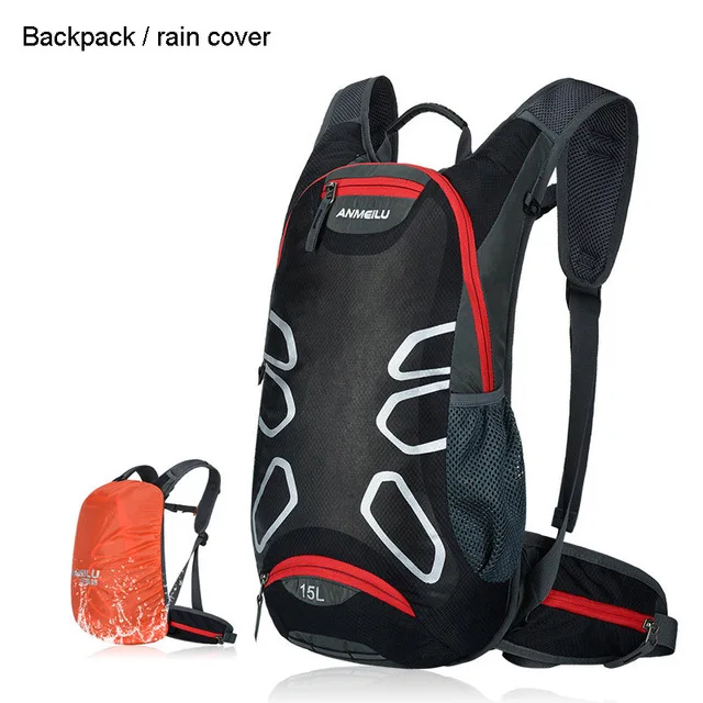 15L Сверхлегкий велосипедный рюкзак, MTB велосипедная сумка, гидратационный рюкзак для верховой езды, сумка для походов, спортивная сумка На открытом воздухе - Цвет: Черный