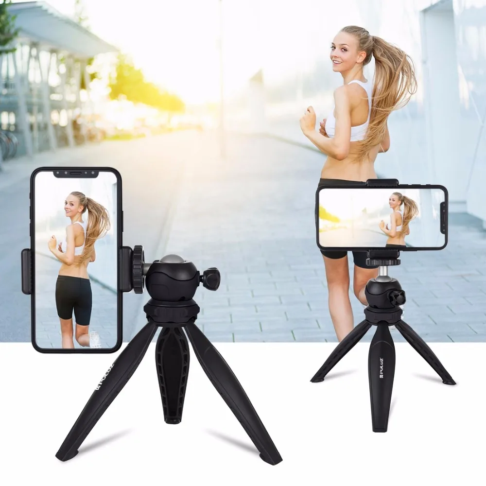 PULUZ 20 см карманное пластиковое крепление штатива с шаровой головкой 360 градусов для смартфонов, GoPro, DSLR камер