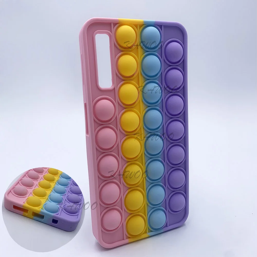 cute phone cases for samsung  J8 2018 Pop Fidget Toy Push Bubble Soft Phone Case Cover for Samsung A6 J4 J6 Plus A7 2018 A750 A42 Stress Reliver Case Coque silicone case samsung