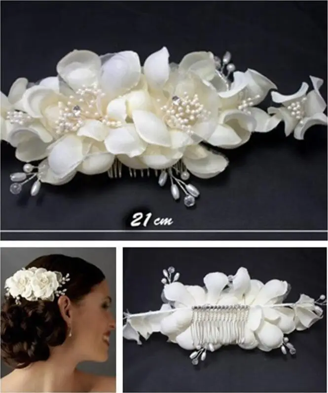 Bridal diamond inlaid pearl headdress hair band wedding headdress hair cap Bridal Hair Band Flowers Headpieces Pin
