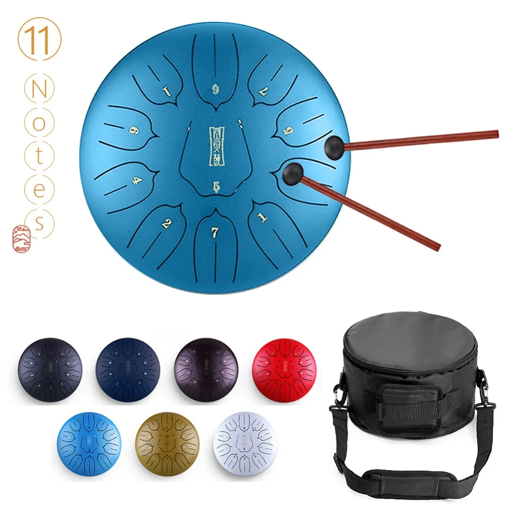 12 дюймов Сталь язык барабан Handpan ручной Барабаны крупных 11 Примечания Tankdrum с сумкой в комплекте