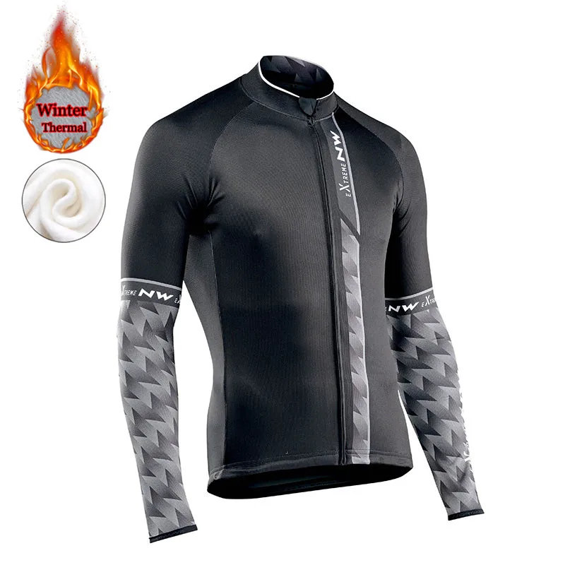 men NW Winter long Cycling Jersey sets thermal wool Cycling Clothing Racing Clothing bicycle wear - Цвет: 14