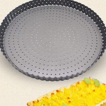 

Hard Film Punching Pizza Tray Household Baking Tools Round Baking Pizza Baking Tray Mold Oven Baking Tray