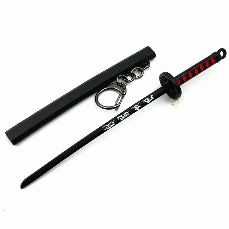 Anime Demon Slayer Sword Keychain For Men Katana Ghost Blade Metal Pendant Kamado Tanjirou Weapons Knife Key Chain