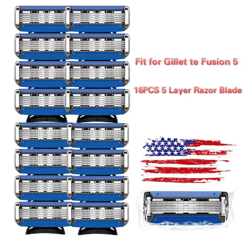 

Men's Shaver Razor Blade Machine for Shaving Blade for Gillet Te Fusion 5 Layers Stainless Steel Straight Razor 16pcs/lot