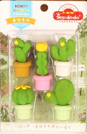 1PACK Милые Kawaii животные еда для девочек макияж шары овощи десерт карандаш школьные ластики офисные принадлежности резиновый ластик подарок для детей - Цвет: 1PACK