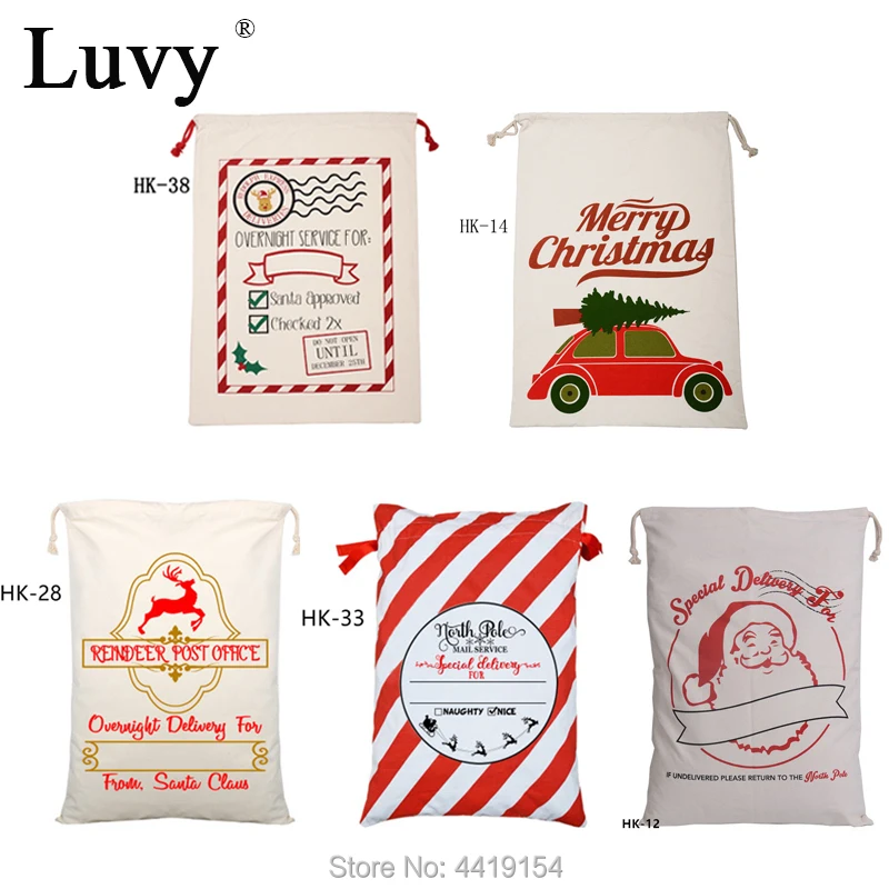 Luvy 13 шт. Рождественская сумка сумки для Санты холщовые Сумки на шнурке свадебные