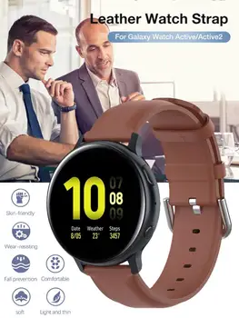 

Leather Watch Strap Replacement Watch Band Wristband For Galaxy Watch Active/Active2 For Honor Magic Watch2 For Amazfit BIP S 42
