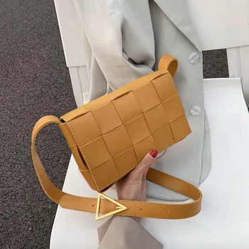 

Women Small Weave Flap Bags 2020 Good Quality Fashion PU Leather Shoulder Crossbody Bag for Female Summer Handbags