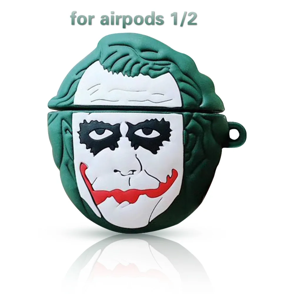 3D клоун Джокер Аватар имитация из силикона чехол для Apple AirPods pro 2 3 Bluetooth аксессуары чехол coque fundas Хэллоуин - Цвет: for airpods 1 2