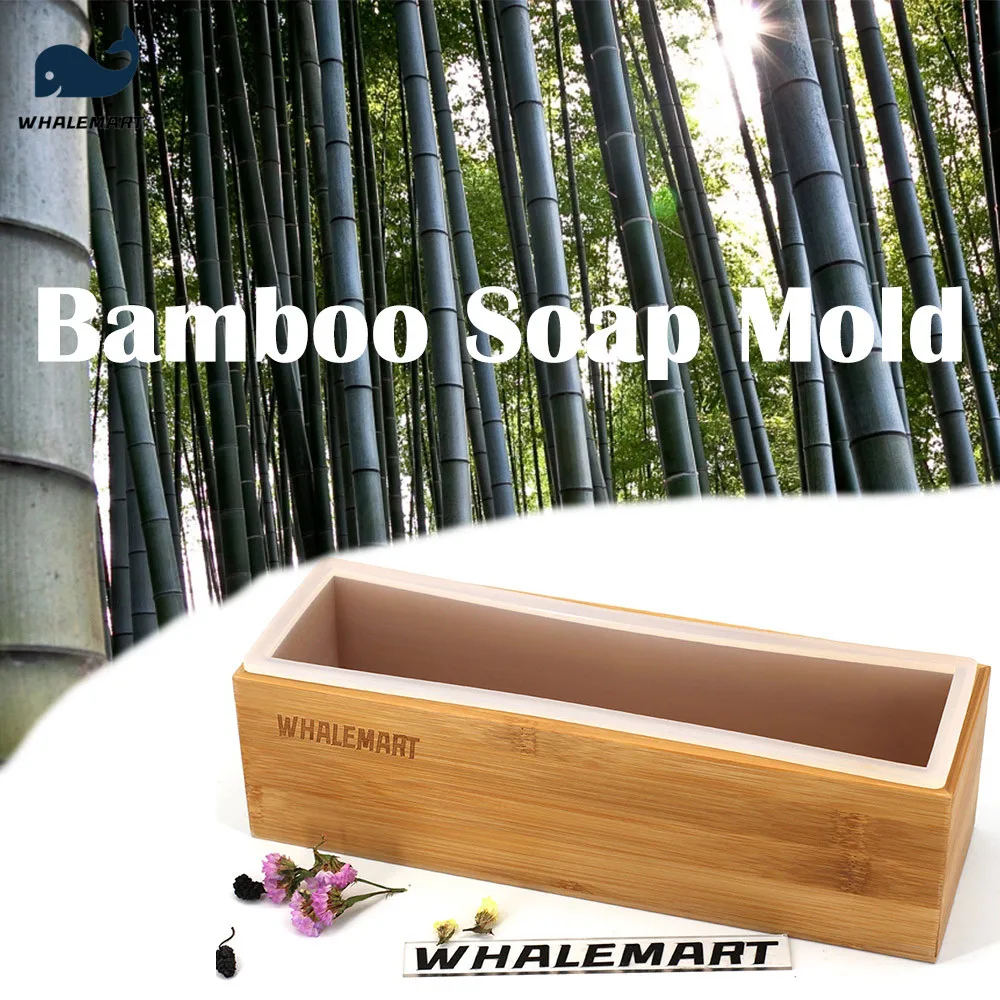 

New Toast Soap Mold Pure Bamboo Box With Rectangular Silicone Liner Mould For Soap Making Supplies Tools DIY Handmade Craft