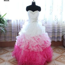 Новые белые розовые платья Quinceanera вечернее платье с бисером сладкий 16 Платья на выпускной, вечерние платья Vestido De 15 Anos BM71