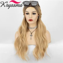 Длинной волны эффектом деграде(переход от темного к коричневый светловолосый парик для Для женщин чёрный; коричневый корень женский парик синтетические парики термостойкие Косплэй Для женщин парики