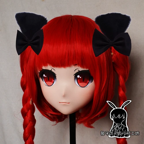 Кролик 44) Полная Голова кроссдресс Девушка BJD кукольная маска TouHou проект мультфильм аниме реалистичные силиконовые Kaenbyou рин косплей маска Ki