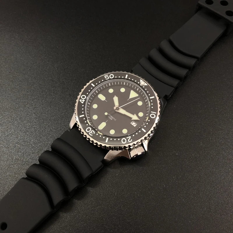 Tuna SKX007 модные автоматические часы NH35 Mov не 200m водостойкий сапфировое стекло нержавеющая сталь Часы для дайверов для мужчин - Цвет: black strap 1