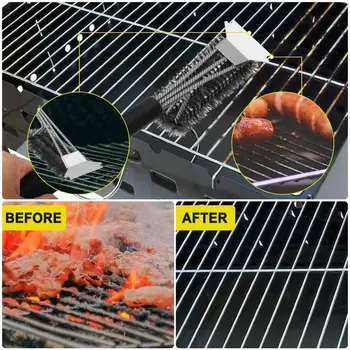 

Cleaning Gadgets Kitchen Accessories BBQ Grill Barbecue Kit Cleaning Brush Stainless Steel Cooking Tools Barbecue Accessories D3